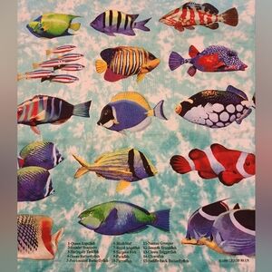 Colorful Saltwater Fish Liquid Blue Brand Tie Dye T-shirt,vintage But New/old